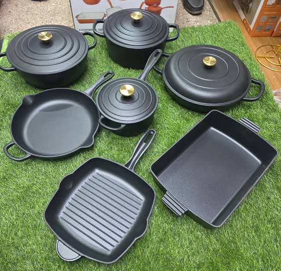 11pcs cast iron cooking ware set gallery 2